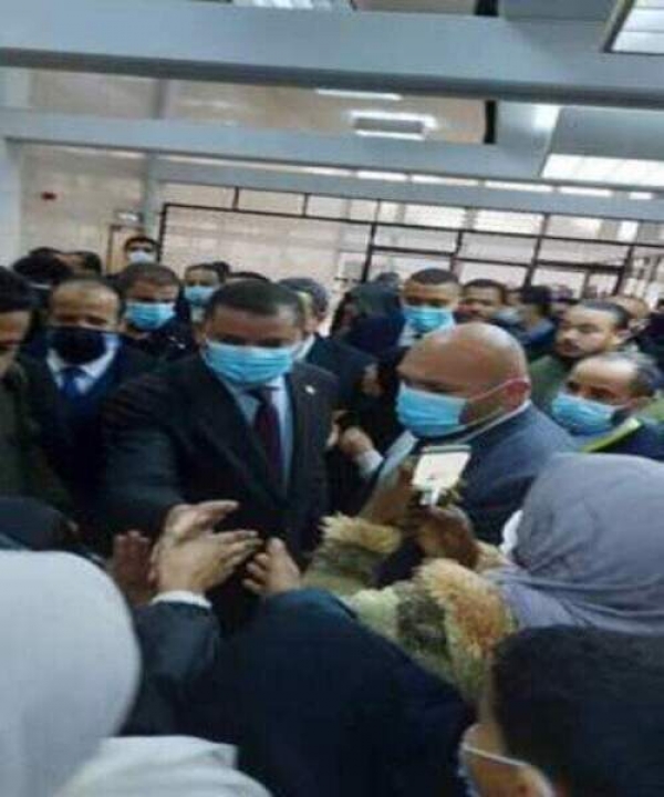 P.M. ABDULHAMID DBEIBAH VISITING TRIPOLI MEDICAL CENTER.